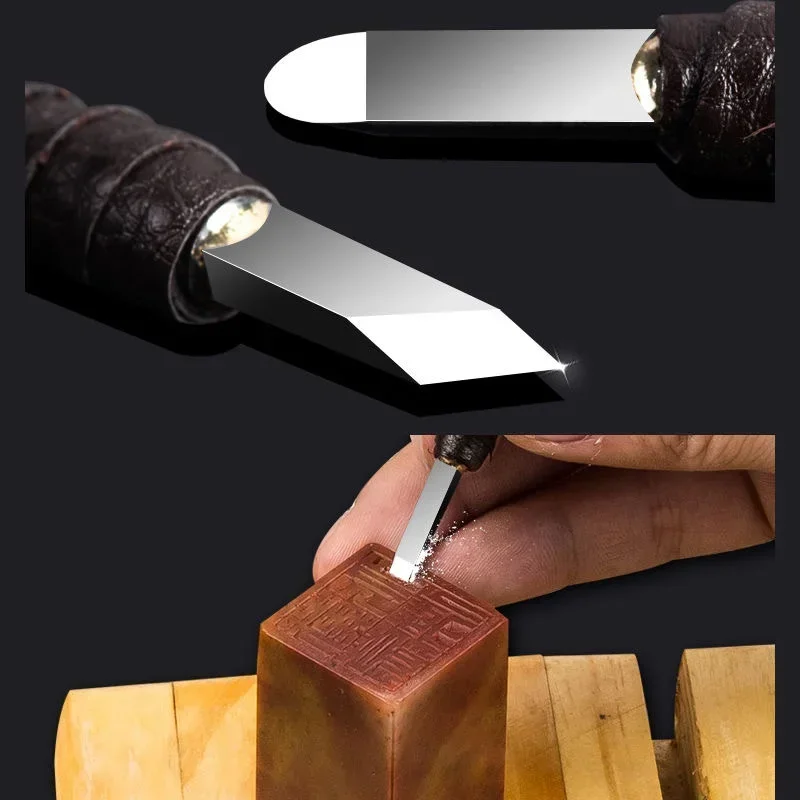 Juego de cinceles de grabado de acero de tungsteno de 8 piezas/10 piezas, adecuado para piedra/madera/metal, kit de cuchillas de corte con sello de piedra duradero