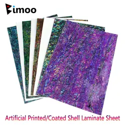 Hoja laminada de concha impresa Artificial, película de chapa adhesiva de abulón recubierta de Paua, plantilla de señuelo de pesca, accesorios de decoración
