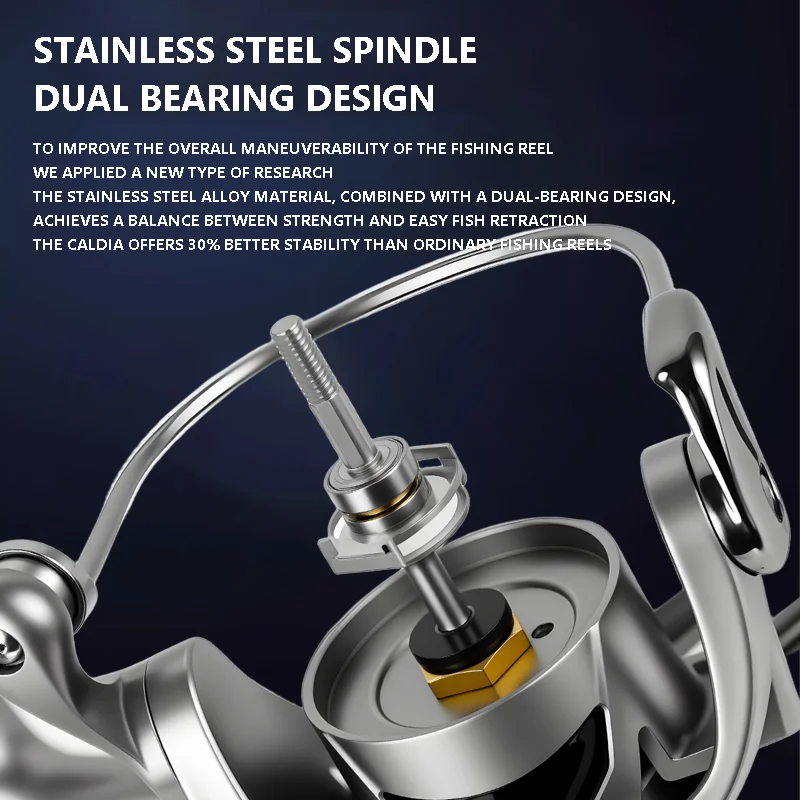 Carrete de pesca giratorio Mavllos FC Bass, arrastre de 15KG, relación 6,3: 1, 7 + 1 rodamientos, carrete de Metal resistente al agua, carrete de pesca de trucha de agua salada - imagen 5