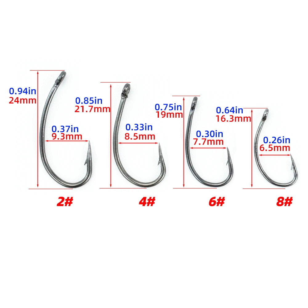 Hirisi-Juego de aparejos de pelo para pesca de carpa, 6 uds., con anzuelos de púas de acero rico en carbono y giratorios, accesorios de pesca Boilie - imagen 3