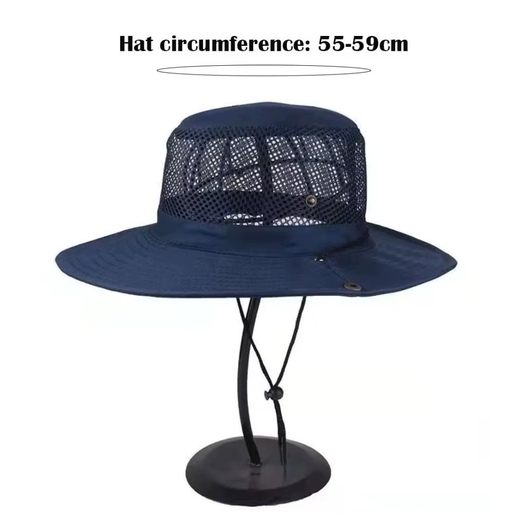 Sombrero de pesca ala grande transpirable con cuerda antiviento - imagen 5