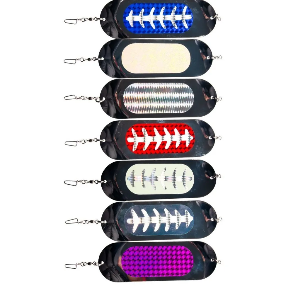 2023 peso ajustable Tlapia pesca Flasher señuelo de curricán Flasher profundo placa de buceo Metal 6in 48g herramienta de curricán pesca en el mar - imagen 4