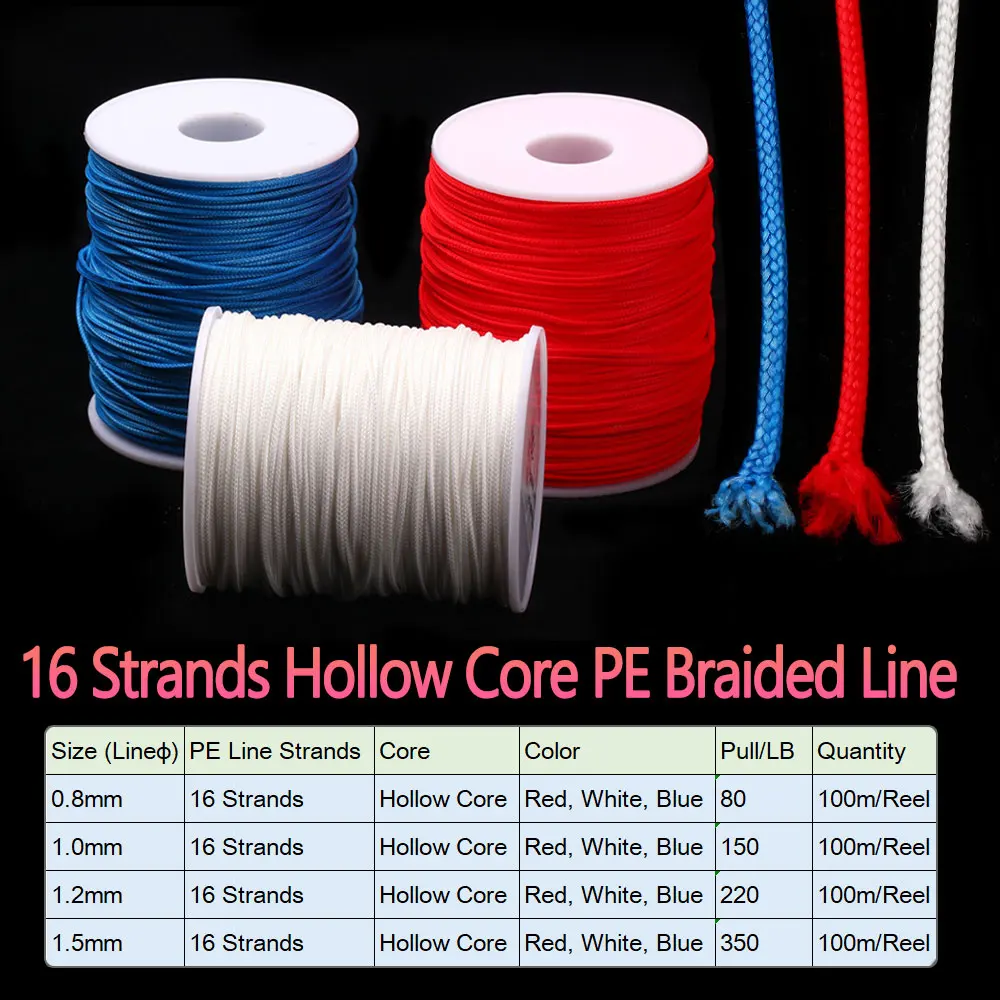 Línea de pesca trenzada de PE, 100 metros, 8 /16 hebras, plantilla de pesca de mar de alta resistencia, anzuelo de asistencia, aparejo, lanza de buceo, cuerda de pesca - imagen 2