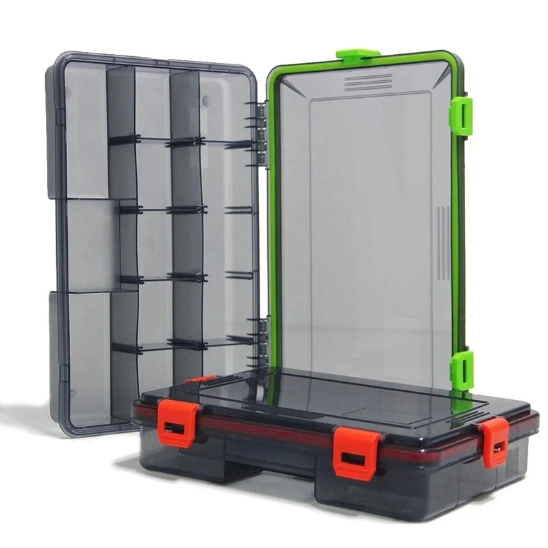 JSFun-caja de aparejos de pesca de gran capacidad, accesorios de pesca impermeables, almacenamiento de anzuelos, cajas organizadoras de cebo, productos de pesca