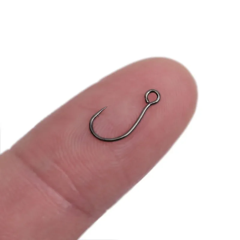 10 unids/lote tamaño 4-12 #   ORIGIN-anzuelo de repuesto para señuelo de pesca, anzuelo individual para cebo de pescado, anzuelo en línea, ojo grande, aparejos de acero rico en carbono - imagen 3
