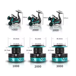 Rueda de pesca SpinningLightweight EVA mango carrete de pesca de carpa rueda DK azul negro serie 1000-3000