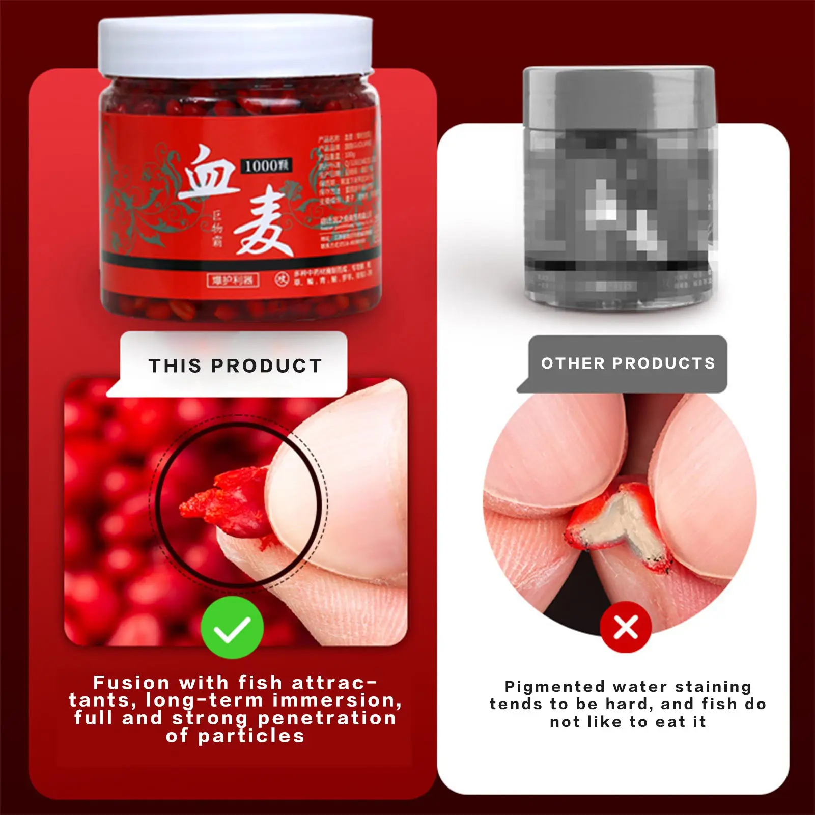 Señuelo de pesca de piezas, potente cebo de agua dulce, potenciador de trigo Natural, carpa plateada, Tilapia, accesorio para peces, 1000 - imagen 5