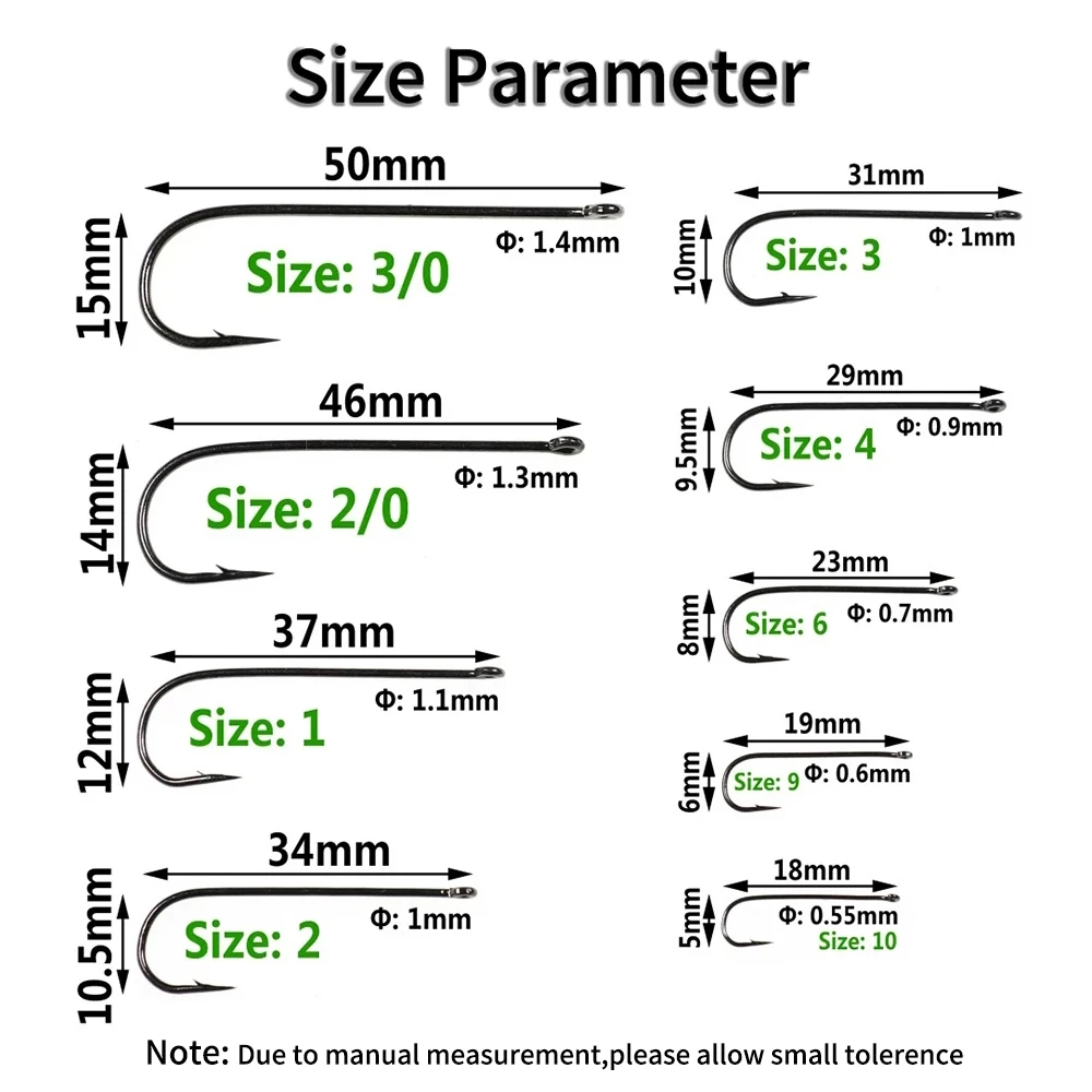 Elllv-anzuelos de pesca de alambre fino para agua salada y dulce, anzuelos Sabiki Rig Streamer Fly, 100, piezas, #16-#4/0, Aberdeen - imagen 3