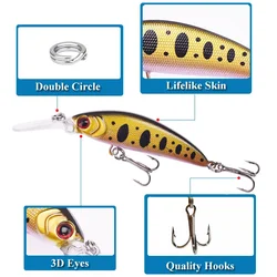 Crankbait Minnow 7cm 5,7g hundido para lubina y lucio