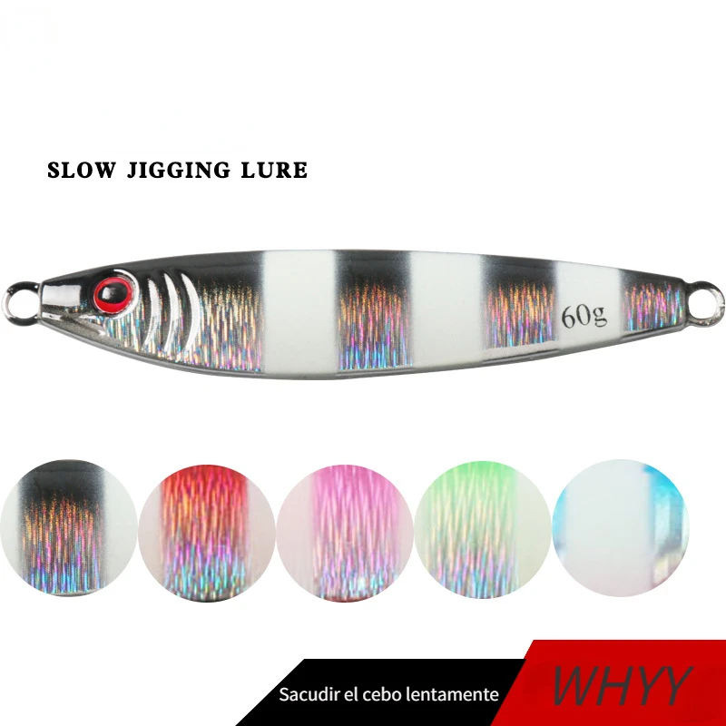 WHYY-señuelo de Pesca brillante Jigbait, señuelos de fundición a tierra, Metal lento, agitar la placa de hierro, cebo Artificial, 15g-100g - imagen 3