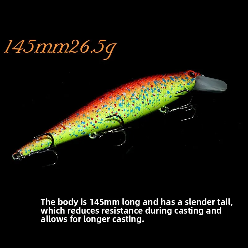 Señuelo crankbait flotante 145mm 26.5g para lubina y lucio