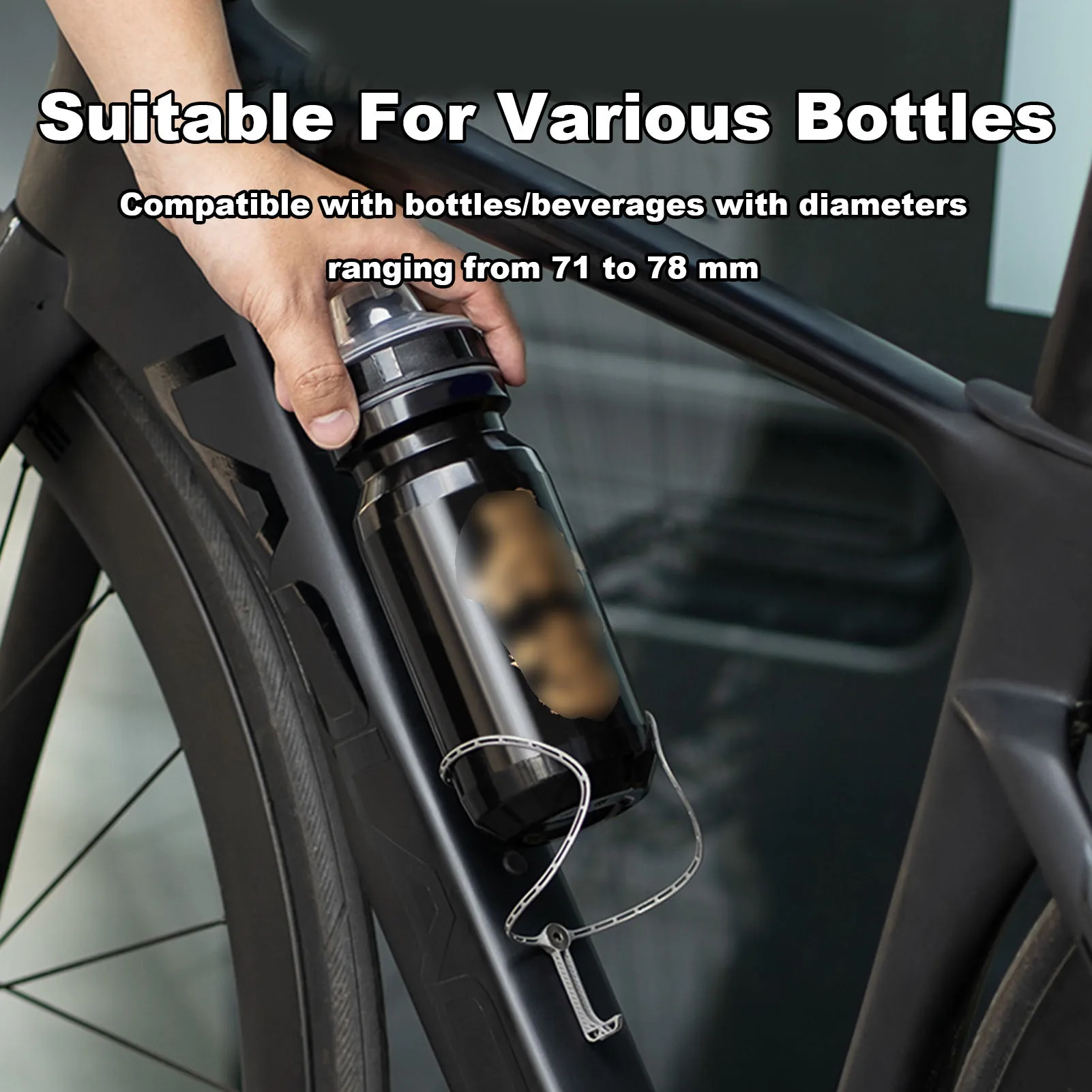 Soporte para botella de agua para bicicleta de carretera, soporte para botella de agua para bicicletas de montaña y carretera, ligero, TC4, impresión 3D, orificio de espaciado de 65mm - imagen 2