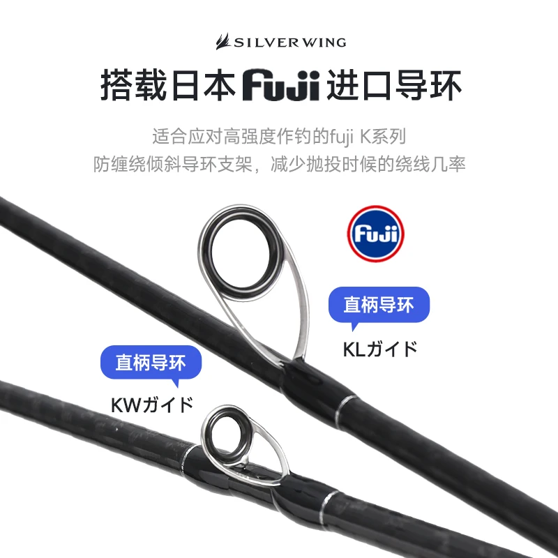 MADMOUSE-caña de pescar giratoria de ala plateada, señuelo de fundición, 2,09/2,28/2,4 M MF, acción, tiro largo, trucha, lubina, parte Fuji, nuevo - imagen 2