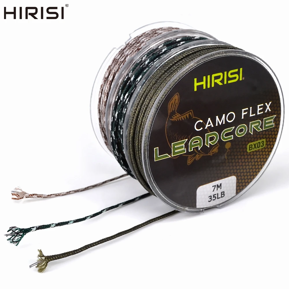 1 Uds. Línea de aparejos de pesca de carpa Leadcore de 35LB y 7M, aparejos de pelo de carpa, línea de plomo trenzada de 3 colores - imagen 2