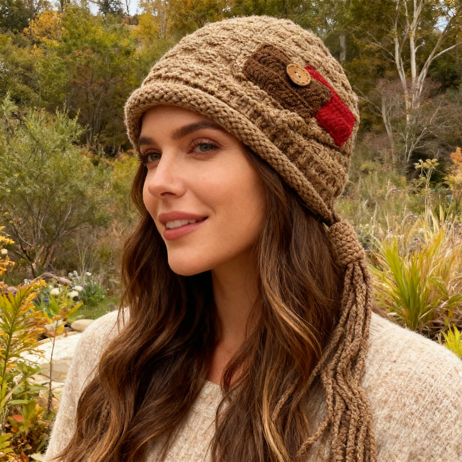 Gorro cálido de punto para invierno para mujer, boina con protección para los oídos a prueba de viento para exteriores, gorros para ciclismo, montar y acampar, gorros de moda para niñas, 1 unidad - imagen 5