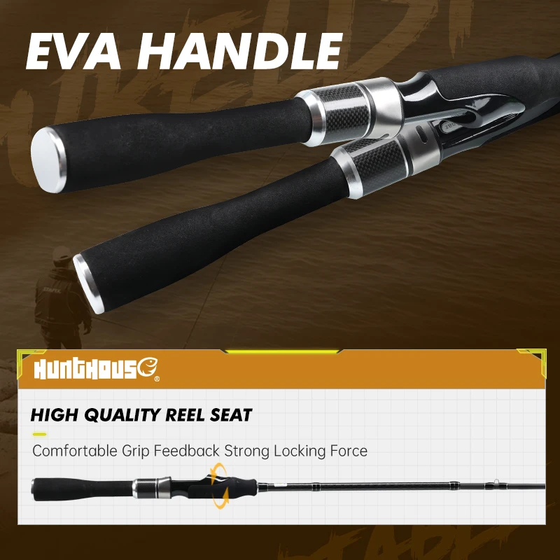 Hunthouse Trave caña de pescar de trucha giratoria 4 secciones CL 47cm fibra de carbono 1,68 m UL señuelo WT 1-7g para aparejos de pesca de río Stream - imagen 5