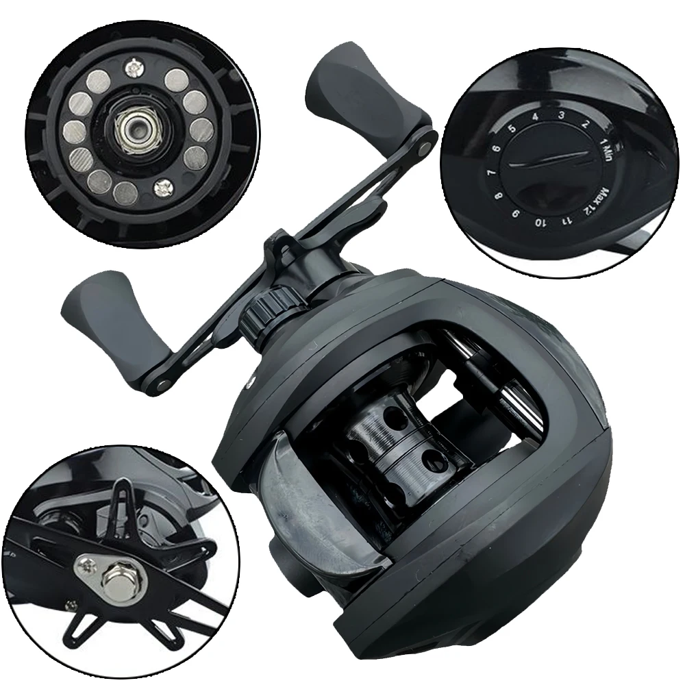 Carrete Baitcasting de metal 7,2:1 con arrastre 10kg - imagen 3
