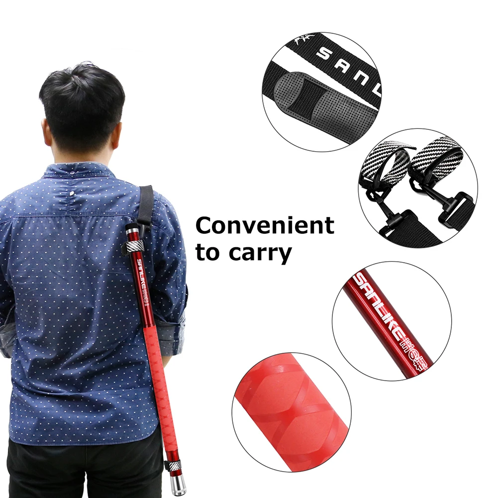 SANLIKE-red de pesca con mango largo de carbono, palo de aterrizaje portátil telescópico, correa compacta, accesorios de equipo de caña de pescar, 5m, 6m - imagen 4