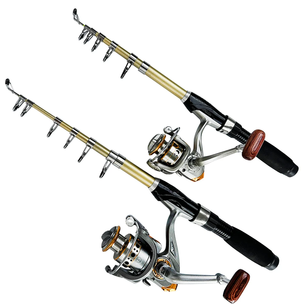 Kit de caña de pescar telescópica portátil, carrete giratorio con anzuelo de línea de pescado, serie DC1000/1,5, 2,1-2000/3000 m - imagen 3