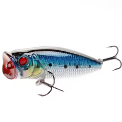 LUTAC Popper-señuelo duro flotante 3D, anzuelo de pesca de alta calidad, 55mm, 6,8g, 8 colores