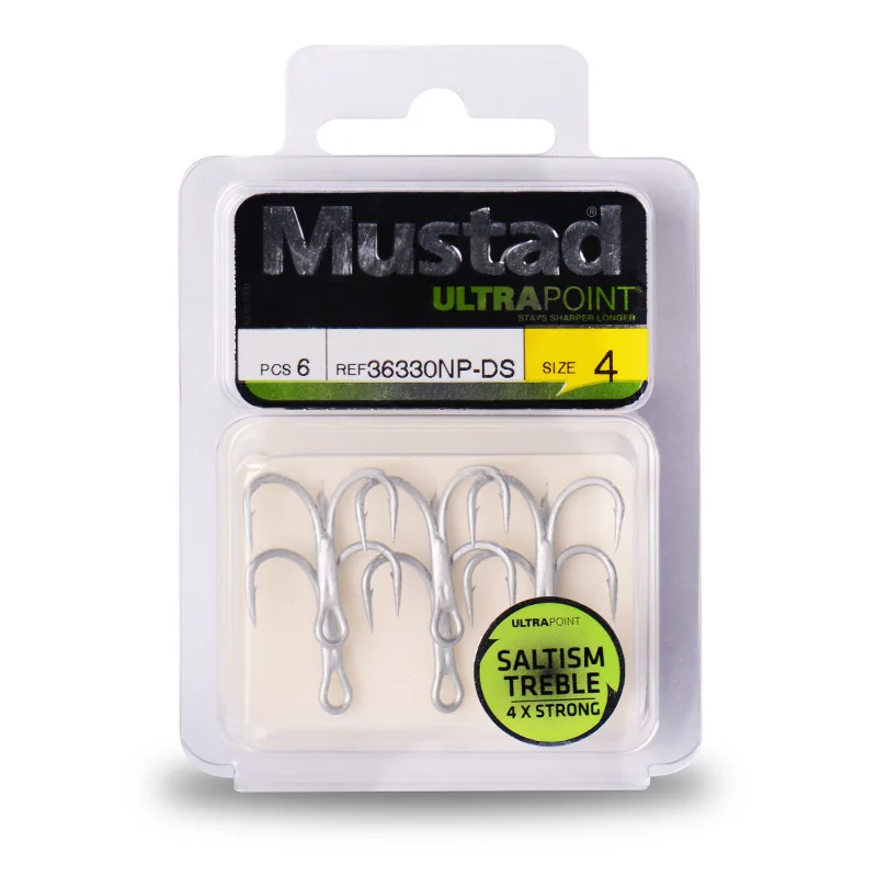Mustad-anzuelos triples de acero alto en carbono, anzuelos de pesca de agua salada, 4X Strong 6 #-2/0, 36330NP - imagen 5