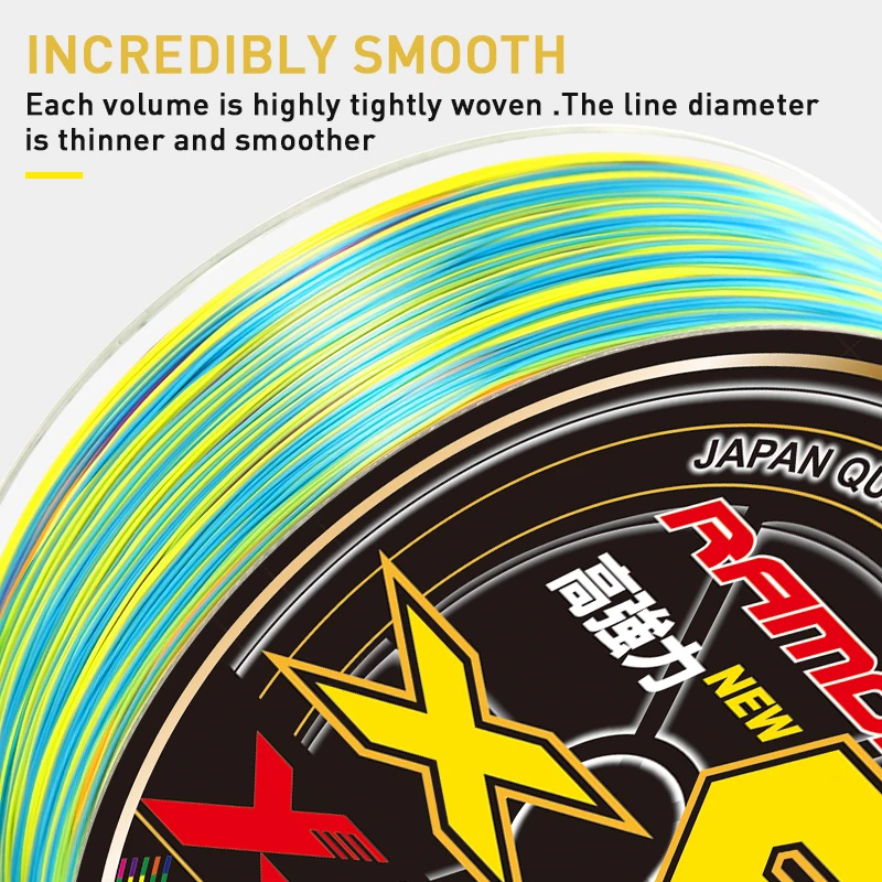 Línea de pesca trenzada ZUKIBO RAMOS X9, línea de pesca multifilamento súper suave de Japón, línea de pesca de PE resistente a la abrasión, línea de agua salada 1000M 500M 300M - imagen 4