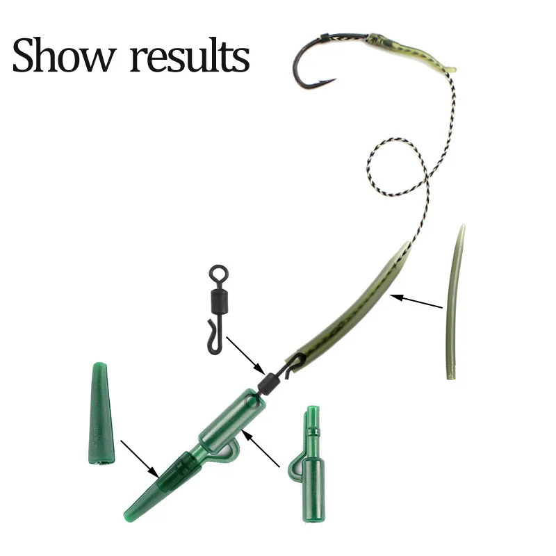 Accesorios de Pesca de Carpa, Pinza de Plomo, Cola Giratoria de Cambio Rápido, Mangas Antienredos de Goma, Aparejos Gruesos, 40 Unidades - imagen 4