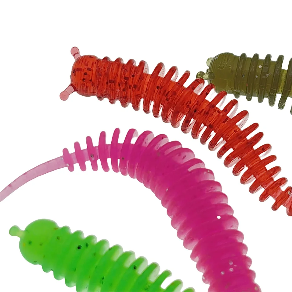 MUKUN 20 piezas cebo de gusano cebo suave 53mm 1g Señuelos de pesca olor suave señuelo de pesca de silicona - imagen 3