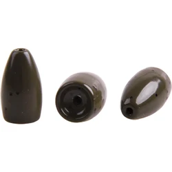 10 Uds. De pesas de pesca de tungsteno, plomos de pesca tipo bala para lanzamiento de peso de gusano, plomos para Texas Rig Carolina Rig