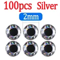 100pcs Silver 2mm