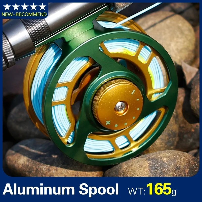 Sougayilang-carrete de pesca con mosca de aluminio, peso ligero, 5/6WT, grande, cambia a mano - imagen 5