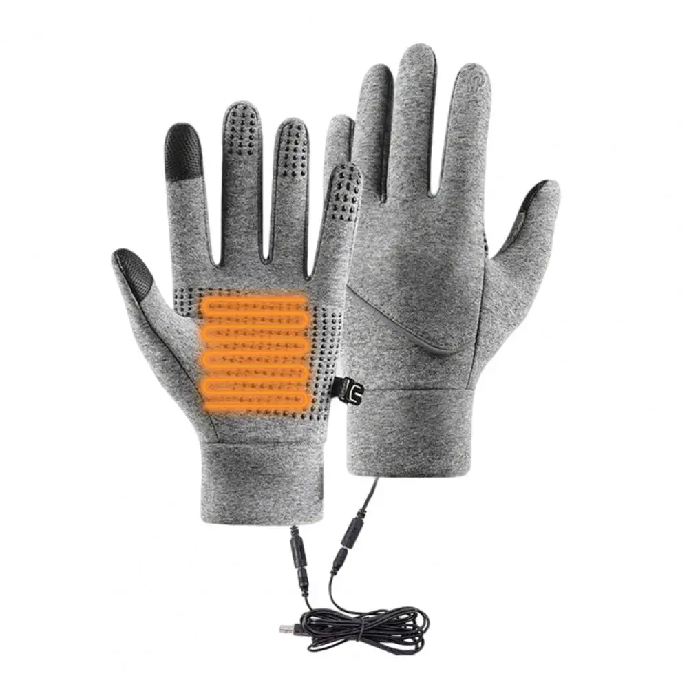 Guantes calefactables con USB, guantes cálidos antideslizantes con forro polar para pantalla táctil, guantes calefactores eléctricos para invierno y ciclismo al aire libre para clima frío - imagen 4