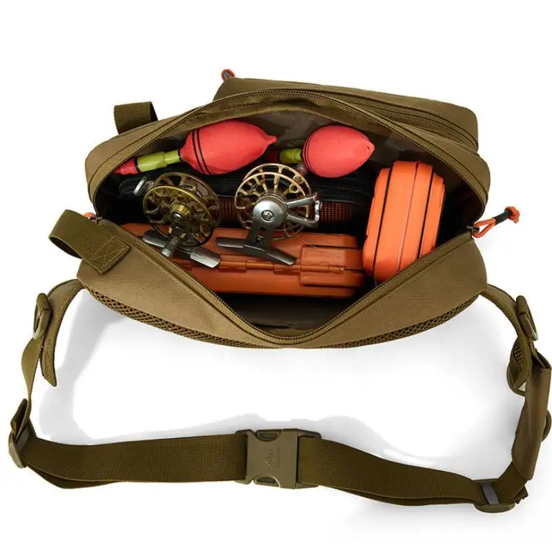 Riñonera de pesca táctica, gran almacenamiento, viajes al aire libre, deportes, escalada, caza, ciclismo, bolsas de pecho, riñonera de pesca con señuelo Molle - imagen 4