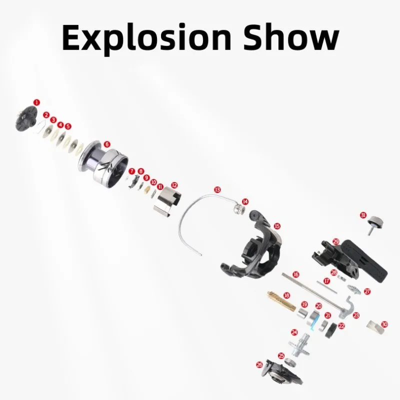 Carrete de pesca de carpa Mavllos DAII con relación de fuerza de freno de 15KG 5,2: 1 2000-7000 tamaño mango de Metal caña giratoria de lubina de agua salada - imagen 4