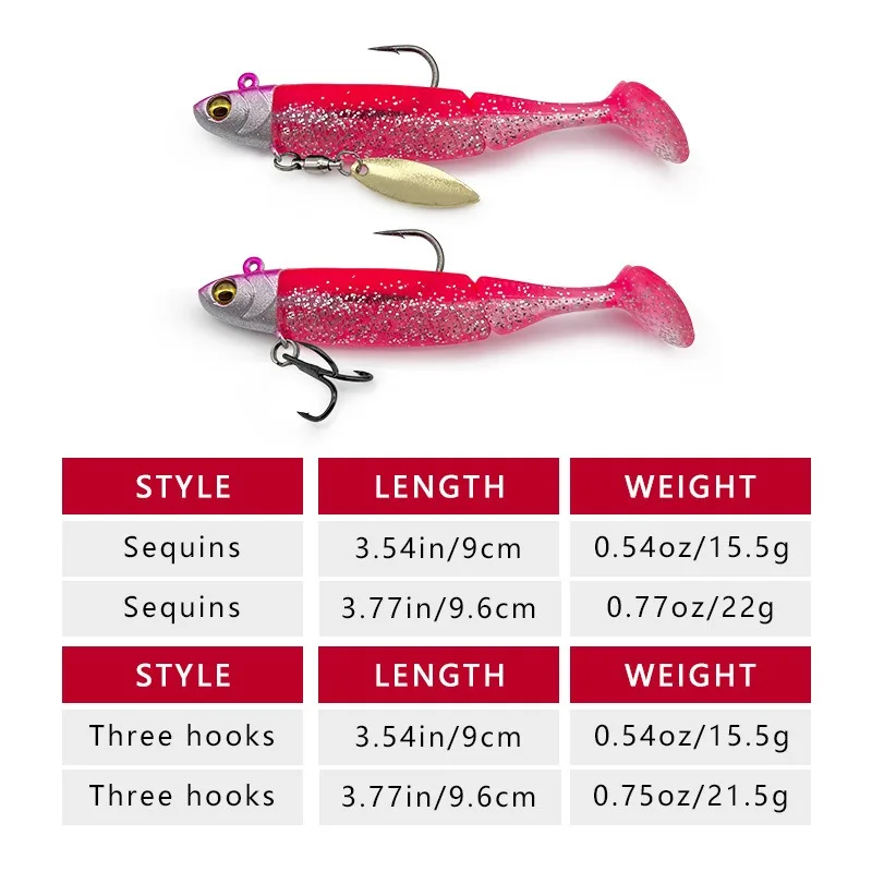 Jig head softbait en acción para pesca de lucio y lubina