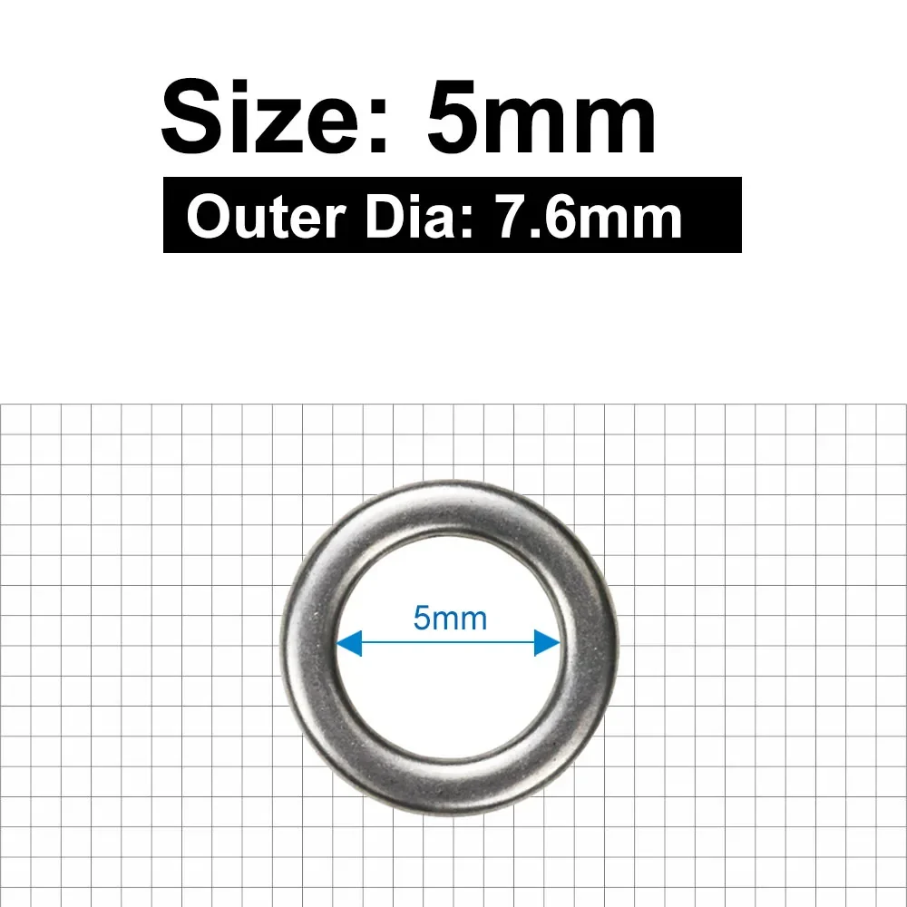 Countbass 50 Uds Countbass anillo sólido de acero inoxidable de alta resistencia Señuelos de pesca anillos de Jigging accesorio de pesca aparejos terminales - imagen 5