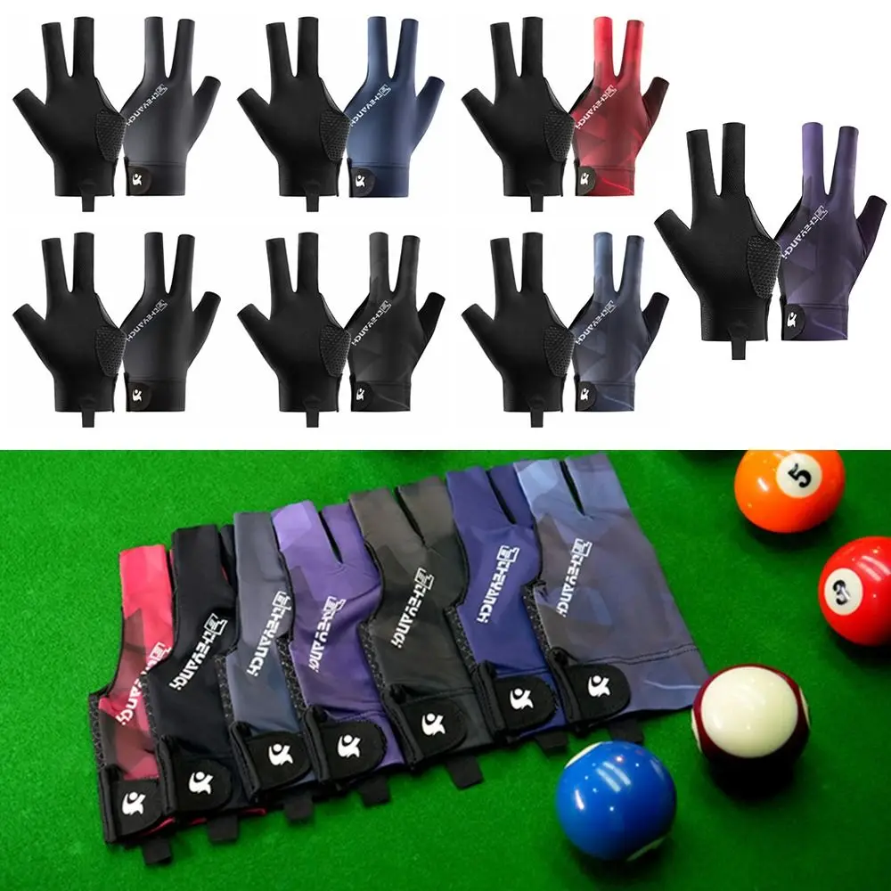 Guantes de billar de mano izquierda Unisex, guantes de billar de mano izquierda de tres dedos, guantes ligeros transpirables de tres cortes para hombres - imagen 2