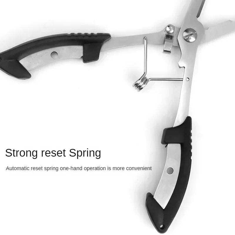 Alicates de pesca de acero inoxidable con mango antideslizante y removedor de anzuelos, tijeras de pesca duraderas y multifuncionales - imagen 3