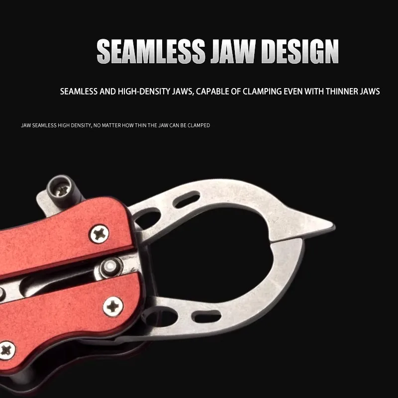 Cómoda pinza buscador de peces de acero inoxidable, agarre de pescado portátil, herramienta de abrazadera de labio, alicate controlador de peces, accesorio - imagen 4