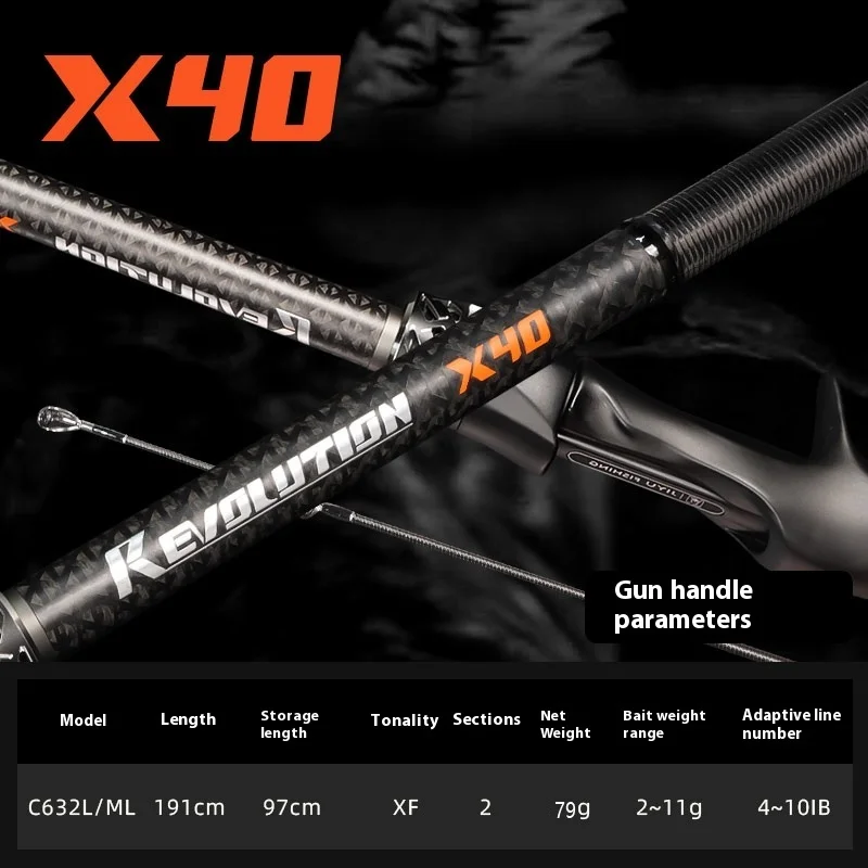 Cañas giratorias Jiyu X40 de 2 metros para pesca deportiva - imagen 5