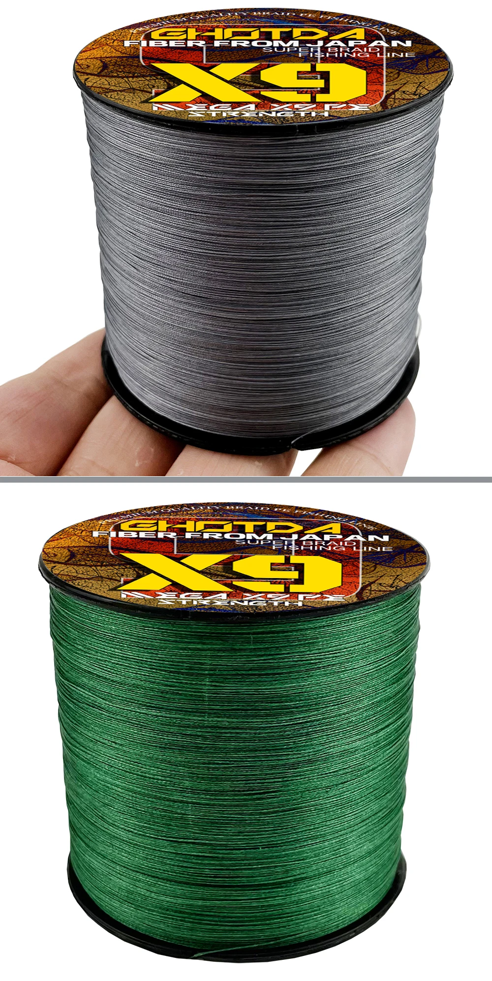 Línea de pesca de alta calidad en gris y verde perfecto para cualquier aventura de pesca