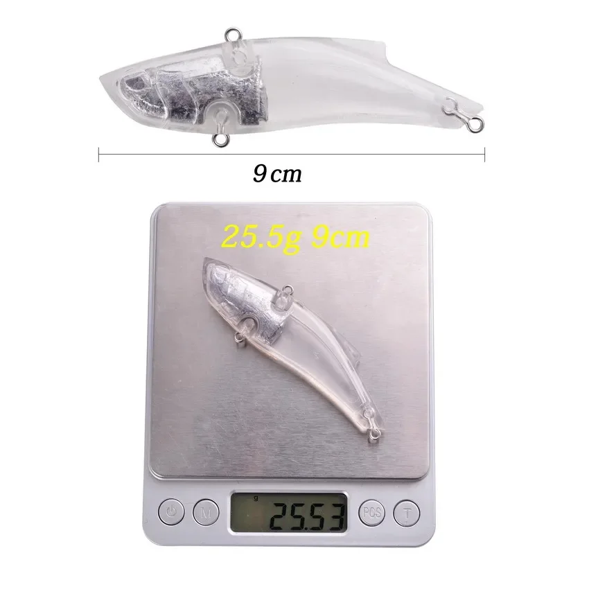 20 piezas-señuelo para pesca en invierno, cebo duro Vib de 25,5G y 9cm, sin pintar, con vibración, para el interior del Crankbait Vib - imagen 3