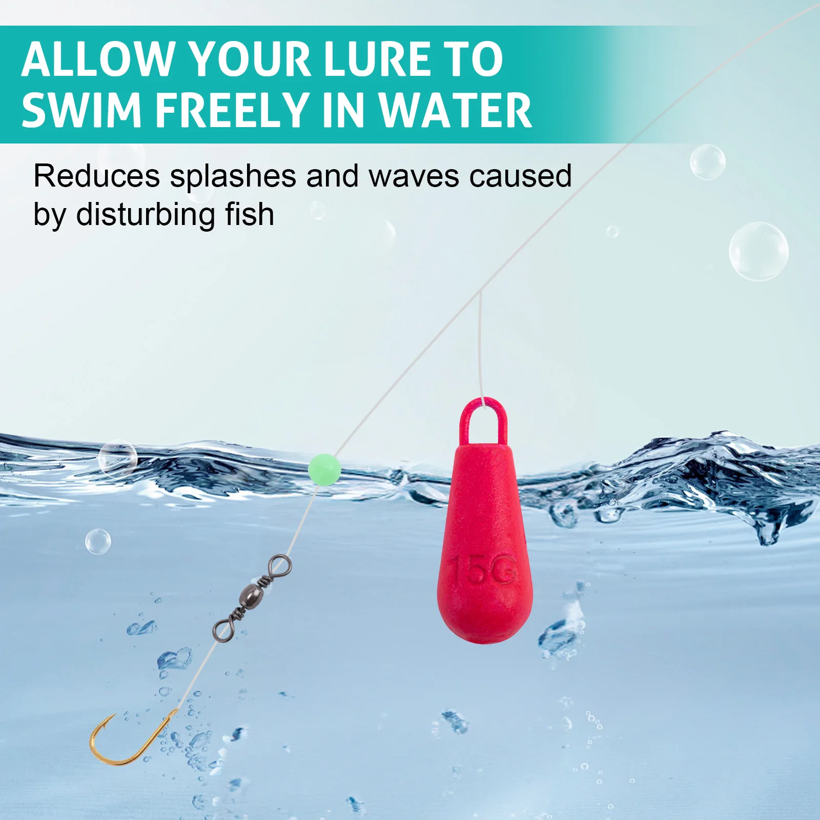 Goture 5/10/20pcs Lead Fishing Sinker Set 21g 30g 40g 50g 60g Teardrop Drop Shot Weight Saltwater Freshwater Fishing Accessories - imagen 4