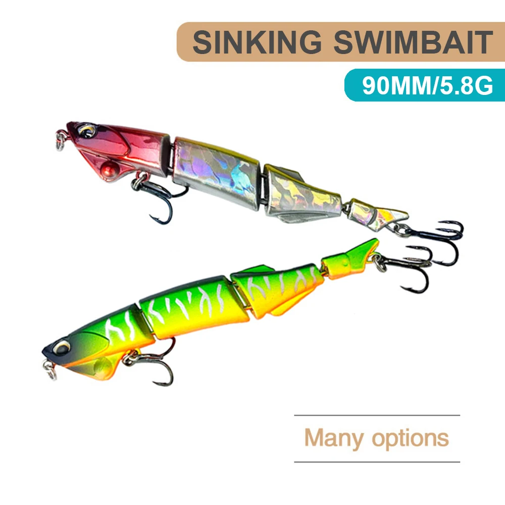 Señuelos de pesca de 9cm y 5,8g, Swimbait que se hunden, Wobbler, cebo articulado de fundición larga, cebo duro Artificial, Jerkbait, accesorios de pesca DJY103