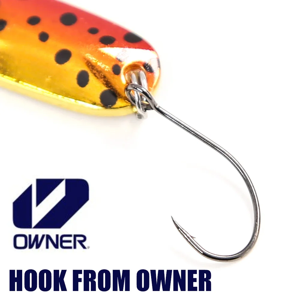B & U-cuchara giratoria de Metal para pesca de trucha, anzuelo para propietario, cebo duro, lentejuelas con ruido, pequeño spinner de lentejuelas duras - imagen 4