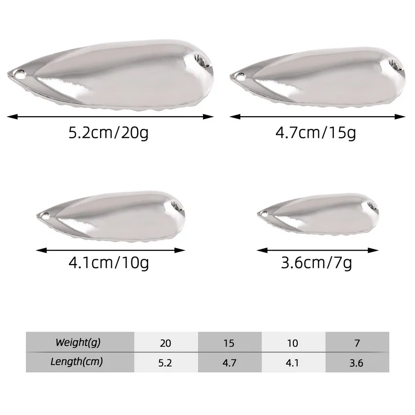 Señuelos de cuchara giratoria de Metal, cebo duro, lentejuelas, aparejos de pesca artificiales, trucha, oro y plata, 7g-20g, 1 pieza - imagen 2