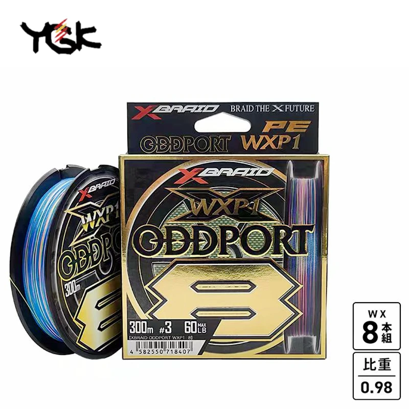 Línea de Pesca 100% Original YGK X-BRAID ODDPORT WXP1 X8 200m/300m # 1- # 12 25LB-180LB Línea de pesca japonesa de PE