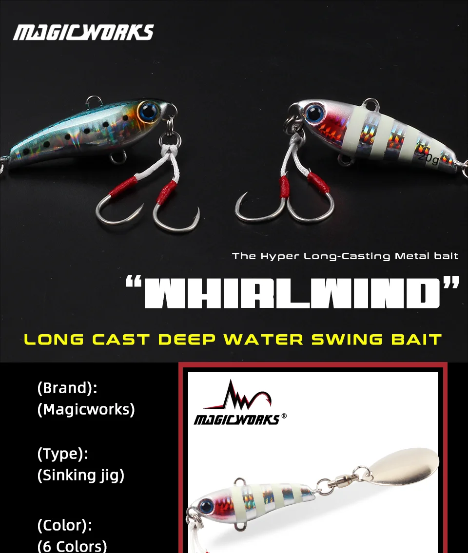 Experimente la emoción de la pesca con el cebo de swing de aguas profundas de 'torbellino' de MagicWorks diseñado para precisión y rendimiento