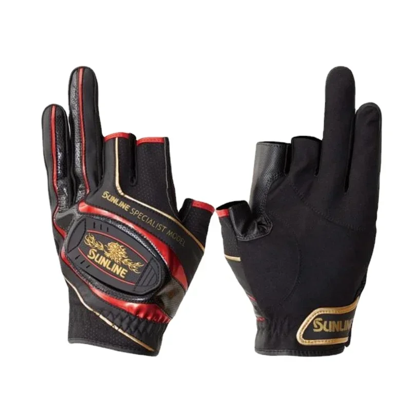 Guantes de pesca Sunline – Cuero antideslizante tres dedos - imagen 2