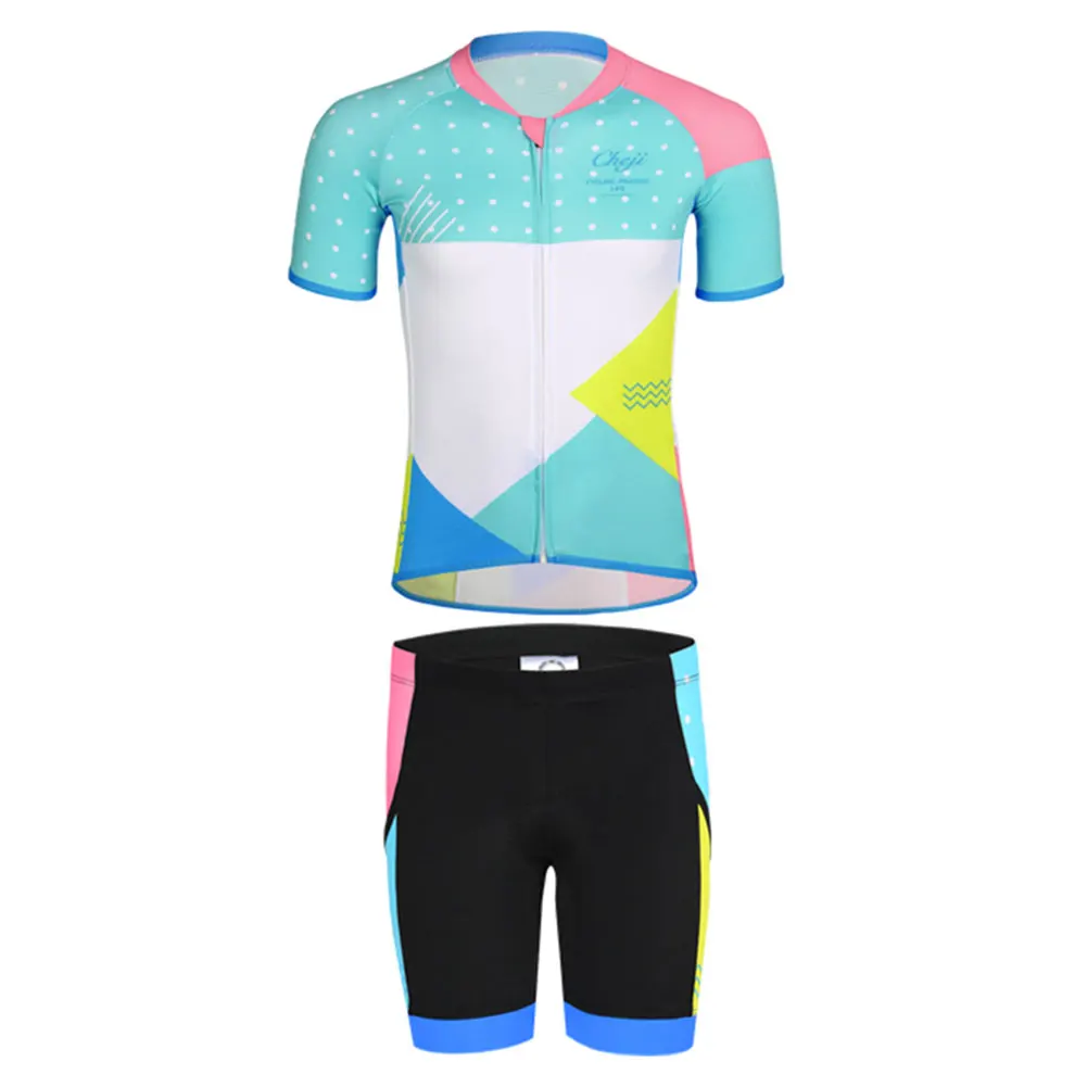 Conjunto ciclismo infantil con camiseta transpirable y culote gel para MTB y carretera